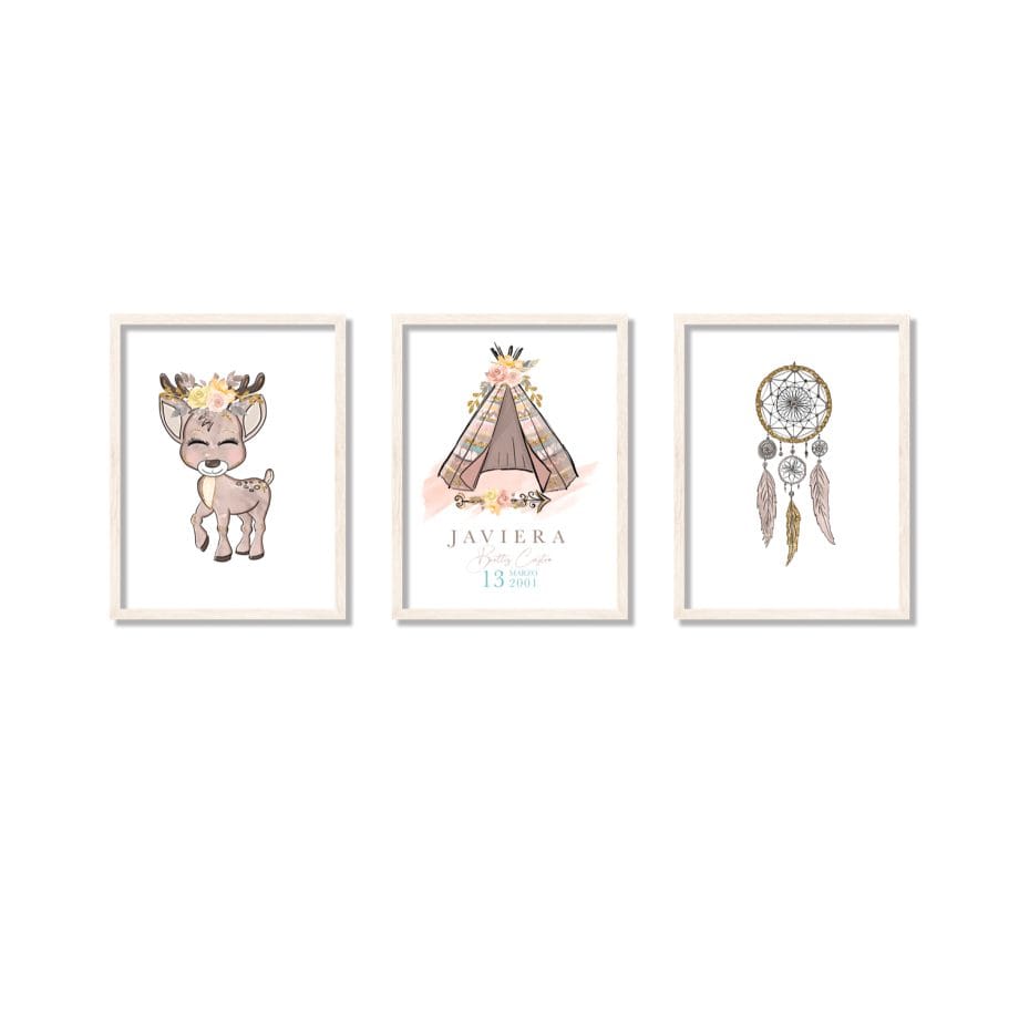 Set Personalizable Boho Deer