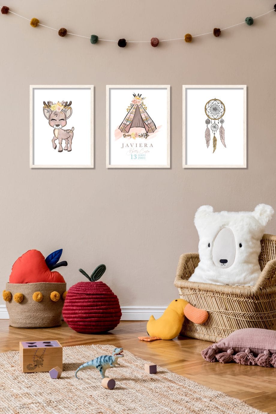 Set Personalizable Boho Deer